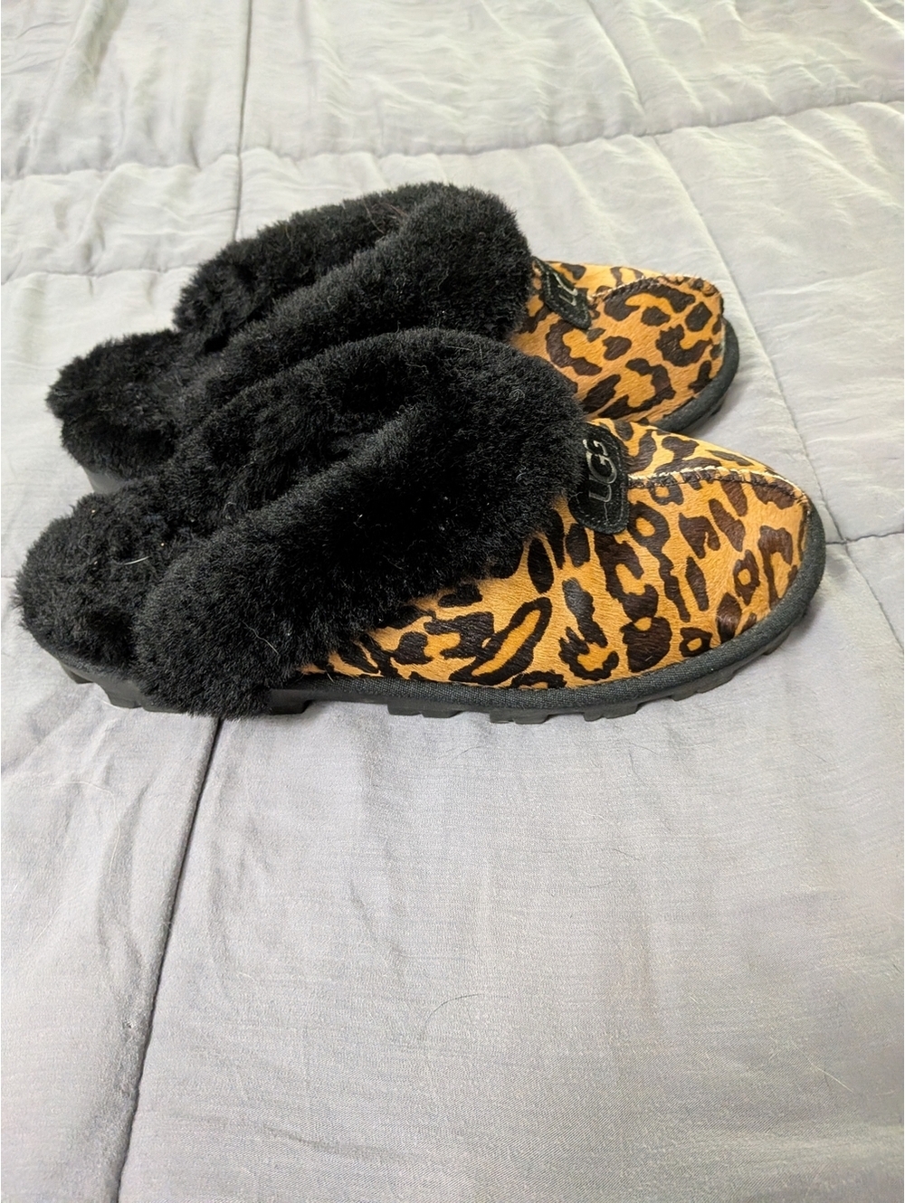 UGG Rare Coquette Panther Print Slippers Women’s Size 11 Cozy Soft - Picture 3 of 6